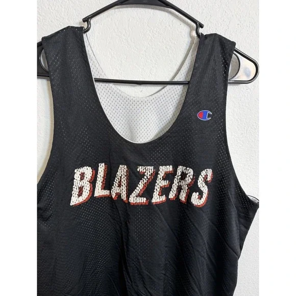 Vintage Champion Black Blazers reversible to white Jersey Size XL 90s Rare - Picture 2 of 9